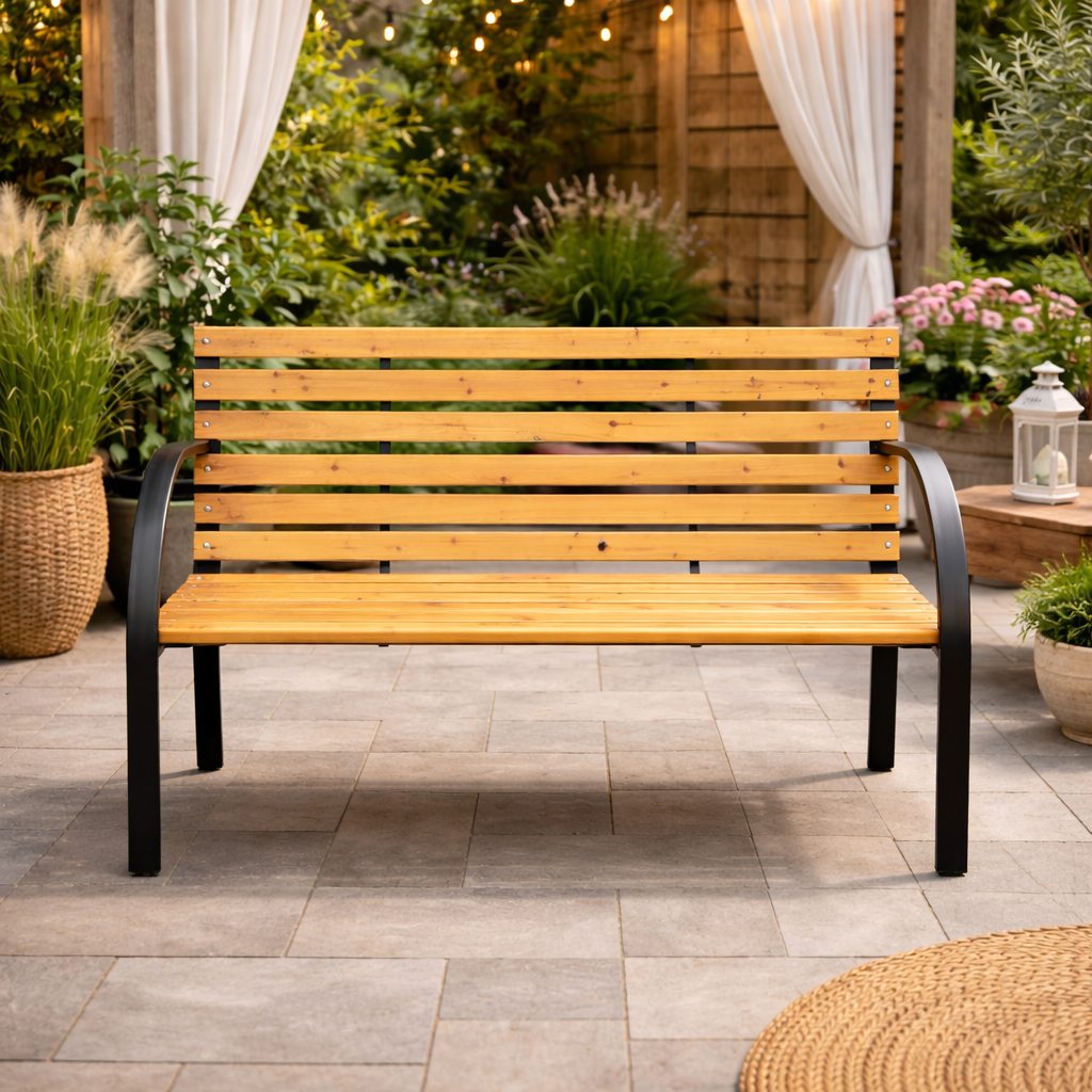 Zahradní lavička BestBerg BBGF-269 / 122 × 60 × 80 cm / dřevo