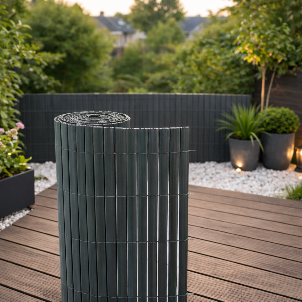 Umělá PVC rákosová rohož/zástěna BestBerg BBGD-13G / 1 × 3 m / šedá