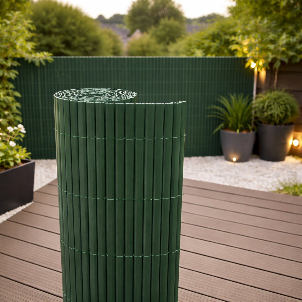 Umělá PVC rákosová rohož/zástěna BestBerg BBGD-153GN / 1,5 × 3 m / zelená