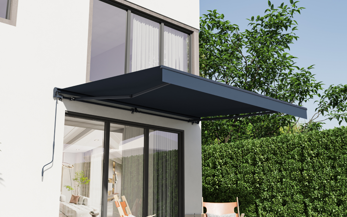 Elektrická markýza BestBerg BBSU-E395CG / 395 x 300 cm / šedá
