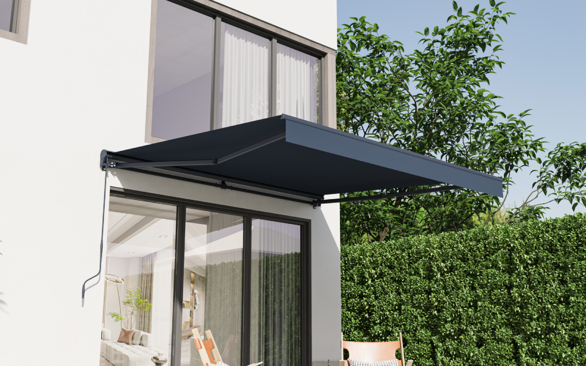 Elektrická markýza BestBerg BBSU-E350CG / 350 x 300 cm / šedá