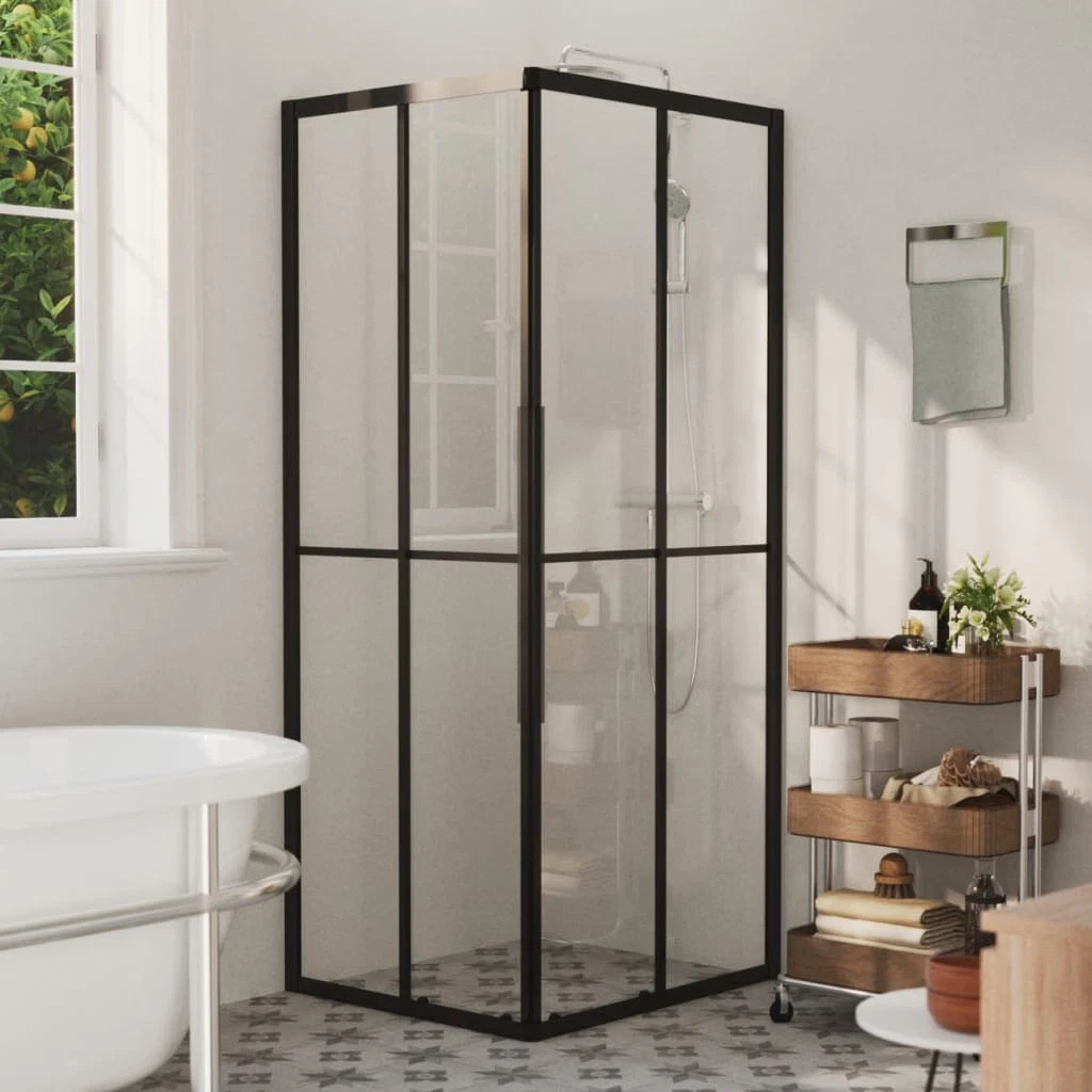 Sprchová zástěna BestBerg 150773 / 80 × 70 × 180 cm / černá/transparentní