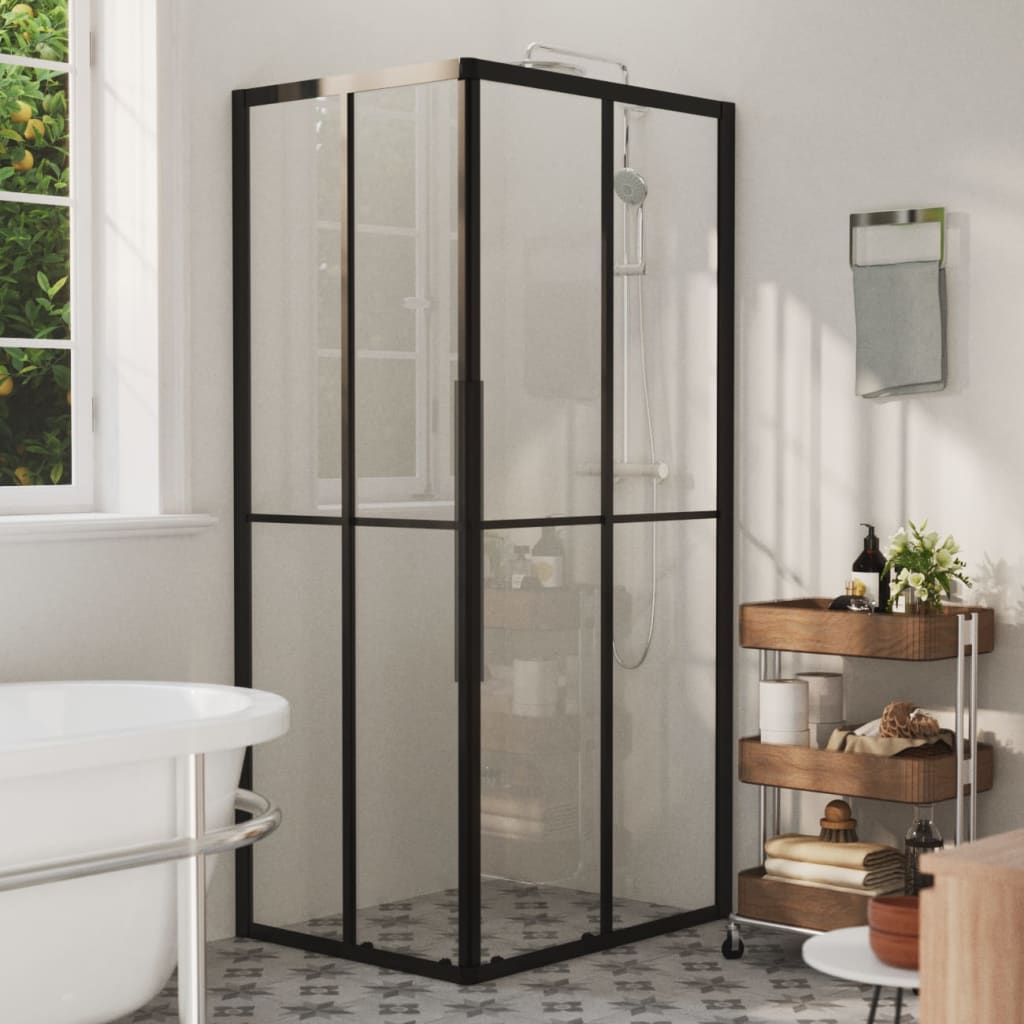 Sprchová zástěna BestBerg 150775 / 90 × 70 × 180 cm / černá/transparentní