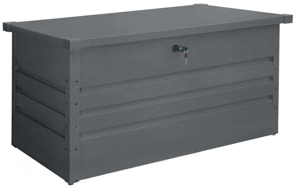 Kovový zahradní úložný box BestBerg ZBK-400A / 400 l / 132 x 62 x 62 cm / šedá