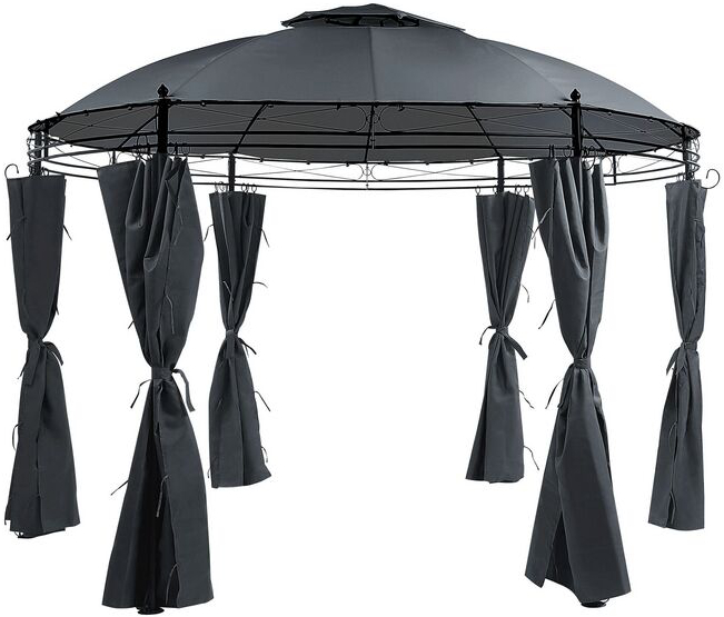 Zahradní altán s LED solárním osvětlením BestBerg BBGG-20 / 350 x 274 cm / šedá