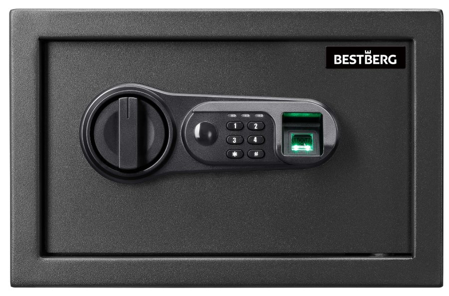 Digitální trezor na otisk prstu BestBerg BBSB-1F / 20 x 31 x 20 cm / černá