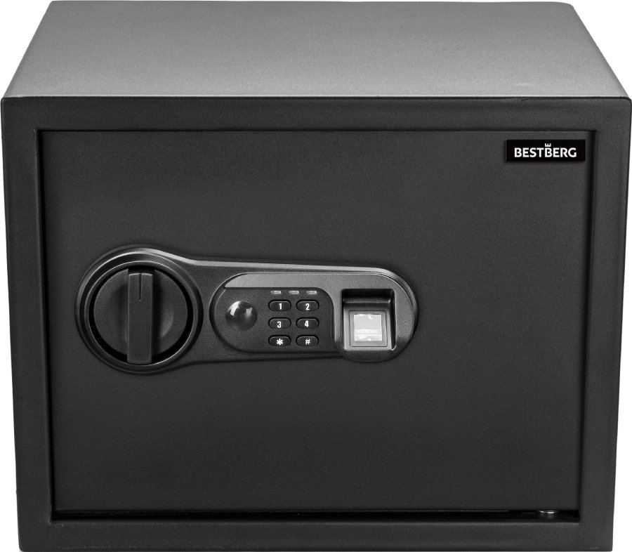 Digitální trezor na otisk prstu BestBerg BBSB-2F / 30 x 38 x 30 cm / černá