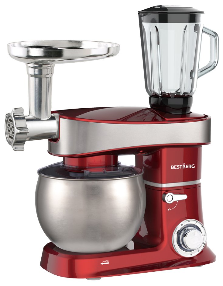 Multifunkční kuchyňský robot BestBerg BBR-2000R / 2000 W / 6 l / 6 rychlostí / červená