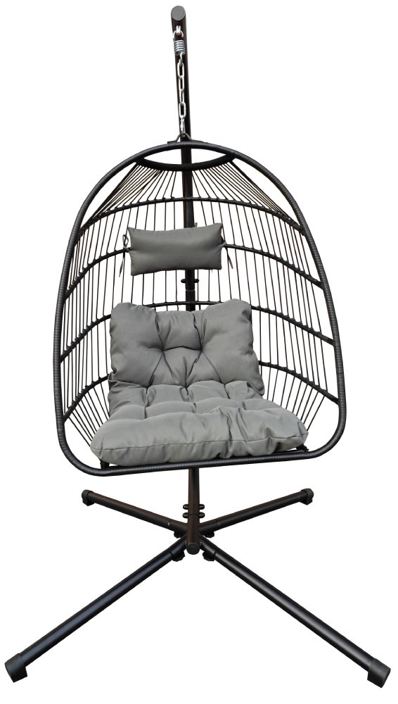 Závěsné křeslo BestBerg BBHC-30 / ocel / černá/šedá