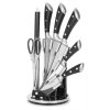 8dílná sada nožů s otočným stojánkem BestBerg BBK-8SB / černá/stříbrná