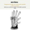 8dílná sada nožů s otočným stojánkem BestBerg BBK-8SI / stříbrná