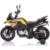 Dětská elektrická motorka BestBerg BBCC-80Y – BMW F 850 GS / nosnost 30 kg / Li-Ion baterie / žlutá