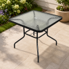 Zahradní stůl se skleněnou deskou BestBerg BBGF-GT4 / 80 × 80 × 70 cm / černá/transparentní