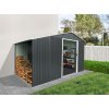 Zahradní domek s dřevníkem BestBerg ZDD-6A / 6 m² / 322 x 196 x 196 cm / šedá