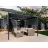 Zahradní pergola s LED solárním osvětlením BestBerg BBGG-51 / 300 x 400 x 215 cm / šedá