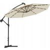 Závěsný slunečník s LED solárním osvětlením BestBerg BBHU-11 / 300 cm / béžová