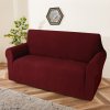 Elastický žakárový potah na trojmístnou pohovku BestBerg / vínová