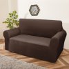 Elastický plyšový potah na trojmístnou pohovku BestBerg / čokoládová