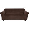 Elastický plyšový potah na trojmístnou pohovku BestBerg / čokoládová