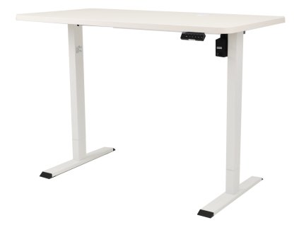 Výškovo nastaviteľný elektrický stôl BestBerg BBAT-12WW / rozmer 120x60 cm / výška 70-114 cm / biely