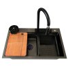 Multifunkčný inteligentný drez BestBerg BBSS-40B / 75 x 45 x 22 cm / nerezová oceľ / čierna