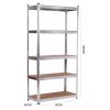 Kovový regál BestBerg BBMS-10 / 5 políc / strieborná/hnedá