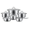 11-dielna sada nerezových hrncov BestBerg BBSC-11 / strieborná