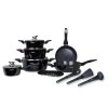 15-dielna sada riadu s mramorovým povrchom BestBerg BBN-1015A / čierna