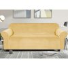 Elastický plyšový poťah na dvojmiestnu pohovku BestBerg / svetložltá