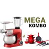 MEGAKOMBO Multifunkčný kuchynský robot BestBerg BBR-1900R + 15dielna sada riadu s mramorovým povrchom BestBerg BBN-1015R / červená