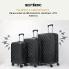 3dielna sada cestovných kufrov BestBerg BBL-105B / 48, 70, 104 l / ABS / čierna