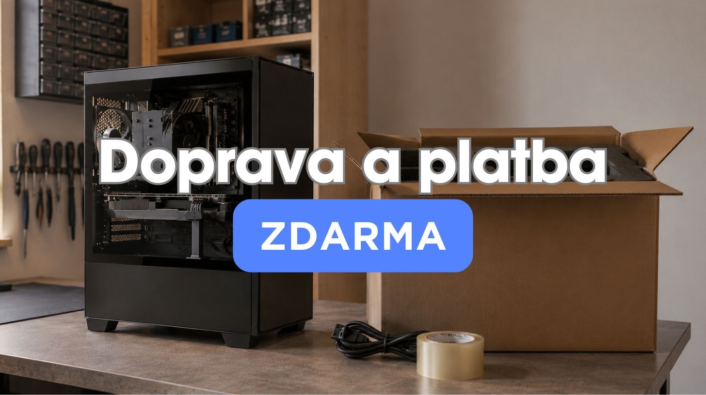 Zabalený herní počítač připravený k odeslání v dílně BestComp v Plzni