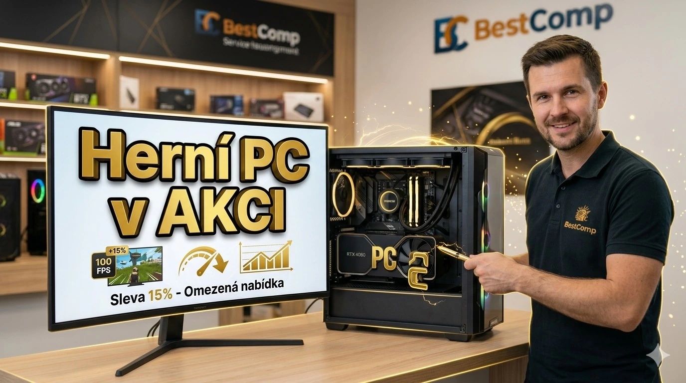 Herní počítač připravený k expedici v dílně BestComp v Plzni