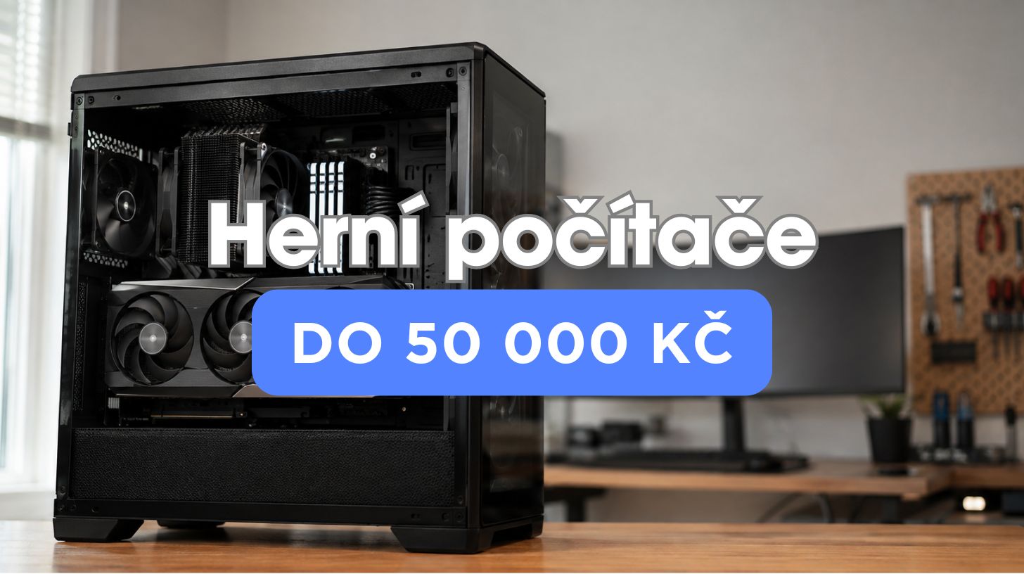 Výkonný herní počítač s velkou grafickou kartou v prosklené skříni v dílně BestComp v Plzni