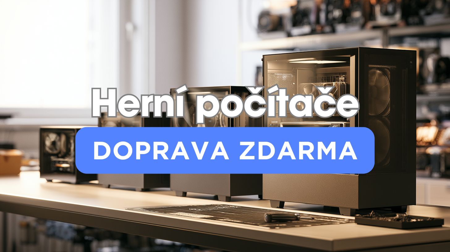 Několik herních počítačů různých výkonnostních tříd na pracovním stole v dílně BestComp v Plzni