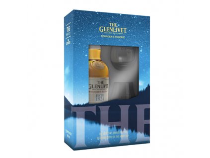 Glenlivet Founder's Reserve 0,7 l - kazeta se sklenčkami