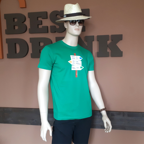 Zelené pánské bavlněné tričko s potiskem Vybrat velikost: S