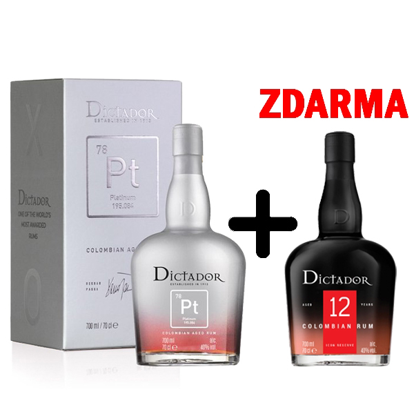 Dictador Platinum 0,7 l + Dictador 12 Y.O. 0,7l ZDARMA