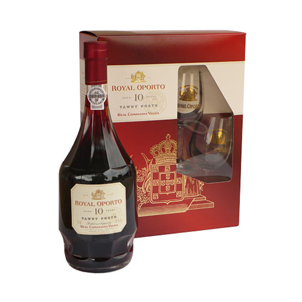 Real Companhia Velha Royal Oporto 10 Years aged Tawny + 2 skleničky, 0,75l