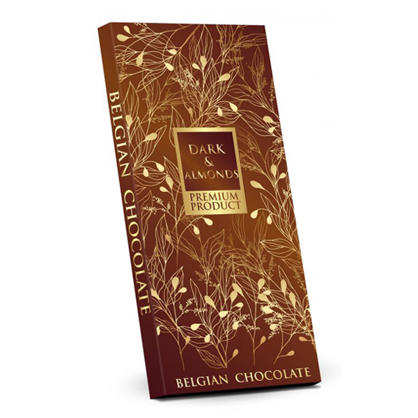 Premium Chocolate Belgická hořká čokoláda s mandlemi 400g