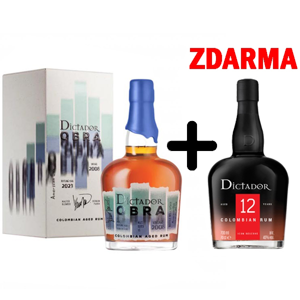 Dictador OBRA AO 2008 0,7l 42% + Dictador 12 Y.O. ZDARMA