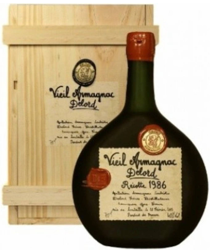 Armagnac Delord 1986 0,7 l v dřevěném boxu