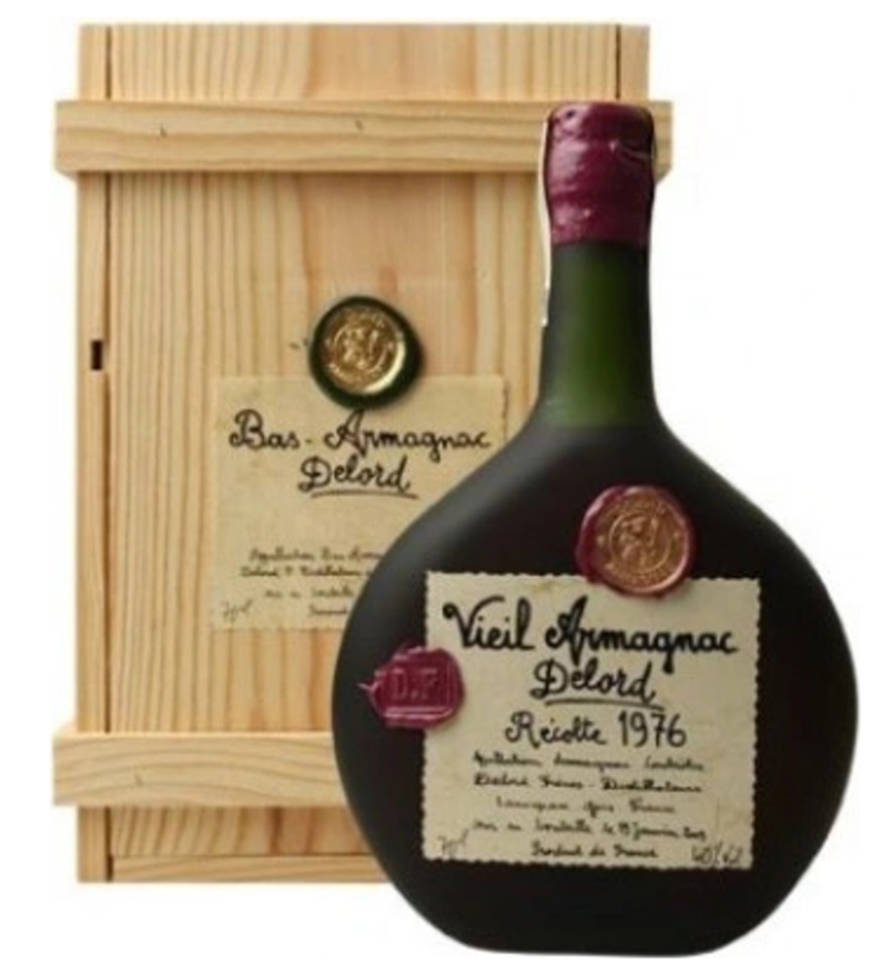 Armagnac Delord 1976 0,7 l v dřevěném boxu