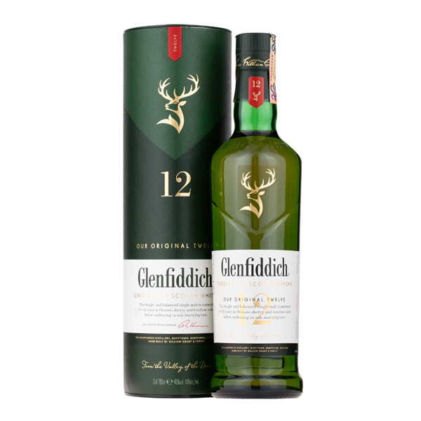 Glenfiddich 12 letá 40% 0,7l (dárkové balení kazeta)