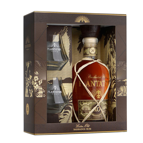 Plantation 20th Anniversary XO 40% 0,7 l (dárkové balení 2 sklenice)