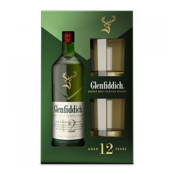 Glenfiddich 12y 40% 0,7 l (dárkové balení 2 sklenice)