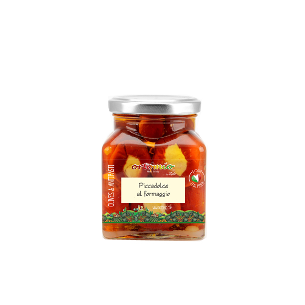 Ortomio cherry papričky plněné krémem Pecorino 280 g