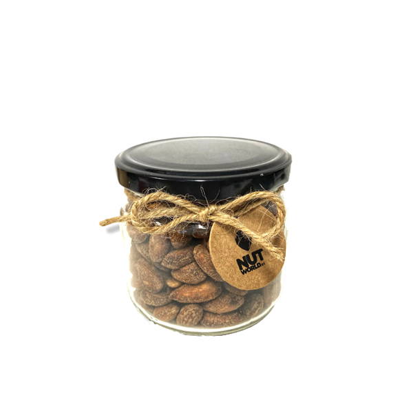 Ořechy Deluxe ve skle - uzené mandle 180 g Ořechy Deluxe ve skle - uzené mandle 180 g