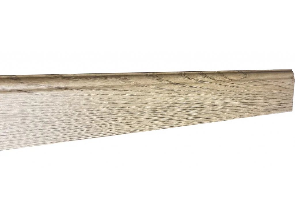 EBS Vinwood soklová lišta dub světle hnědý detail struktury dřeva a profilu