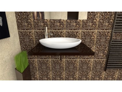 1074 drevena deska pod umyvadlo hneda 80cm